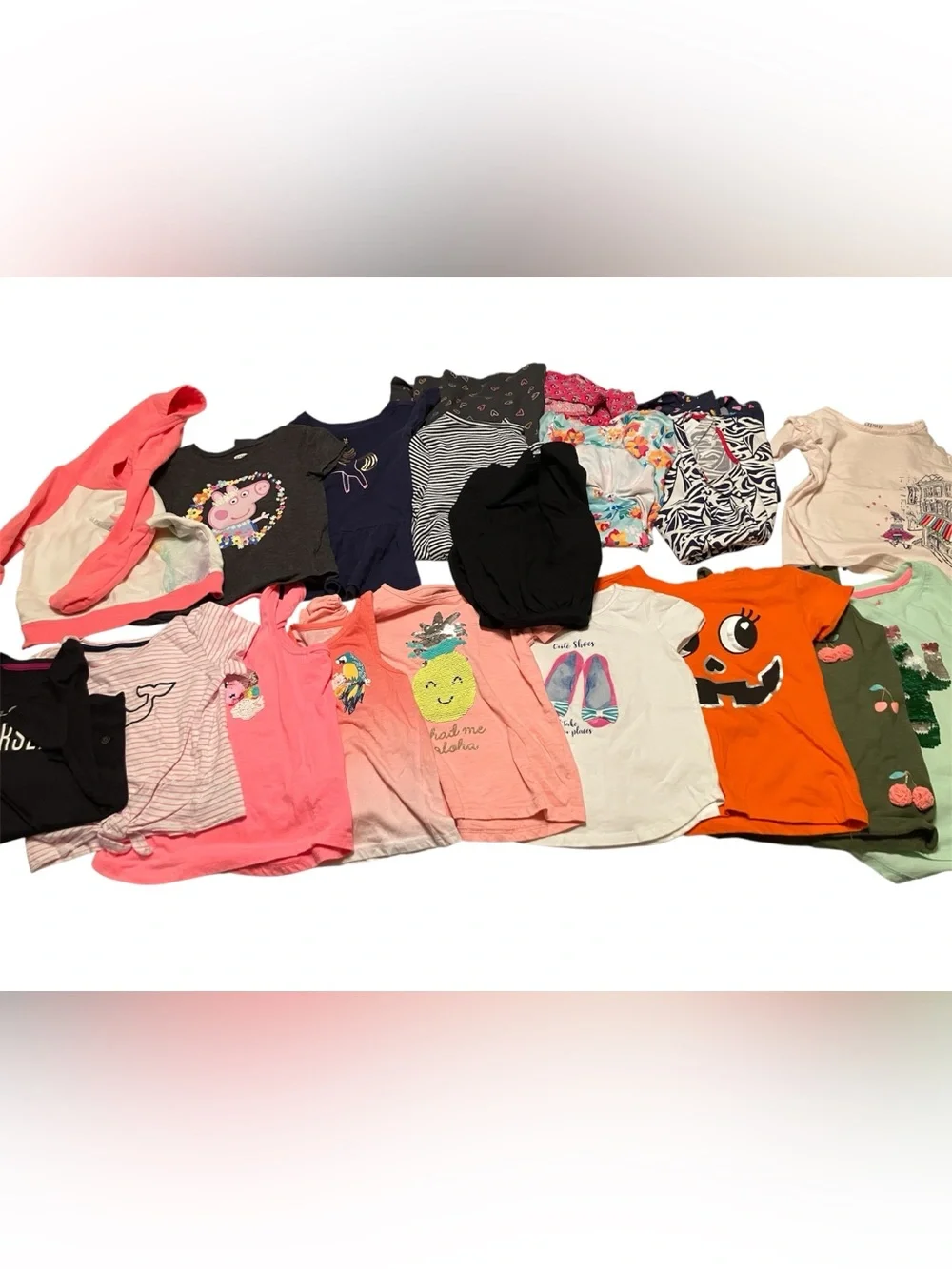 Lot Of 19 Toddler Girls Size 4-4T Dresses T Shirts Sweatshirt Tank Tops Jumpsuit